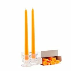 Buy 😉 A Candle Co. Wholesale Orange Taper Candles - 10 Inch - Unscented Case Of 144 💯