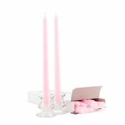 Budget 💯 A Candle Co. Wholesale Pink Taper Candles - 10 Inch - Unscented Case Of 144 🎁