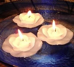 New 😀 Bell-A-Roma Candle 48 White Rose Floating Flower Candles ⌛